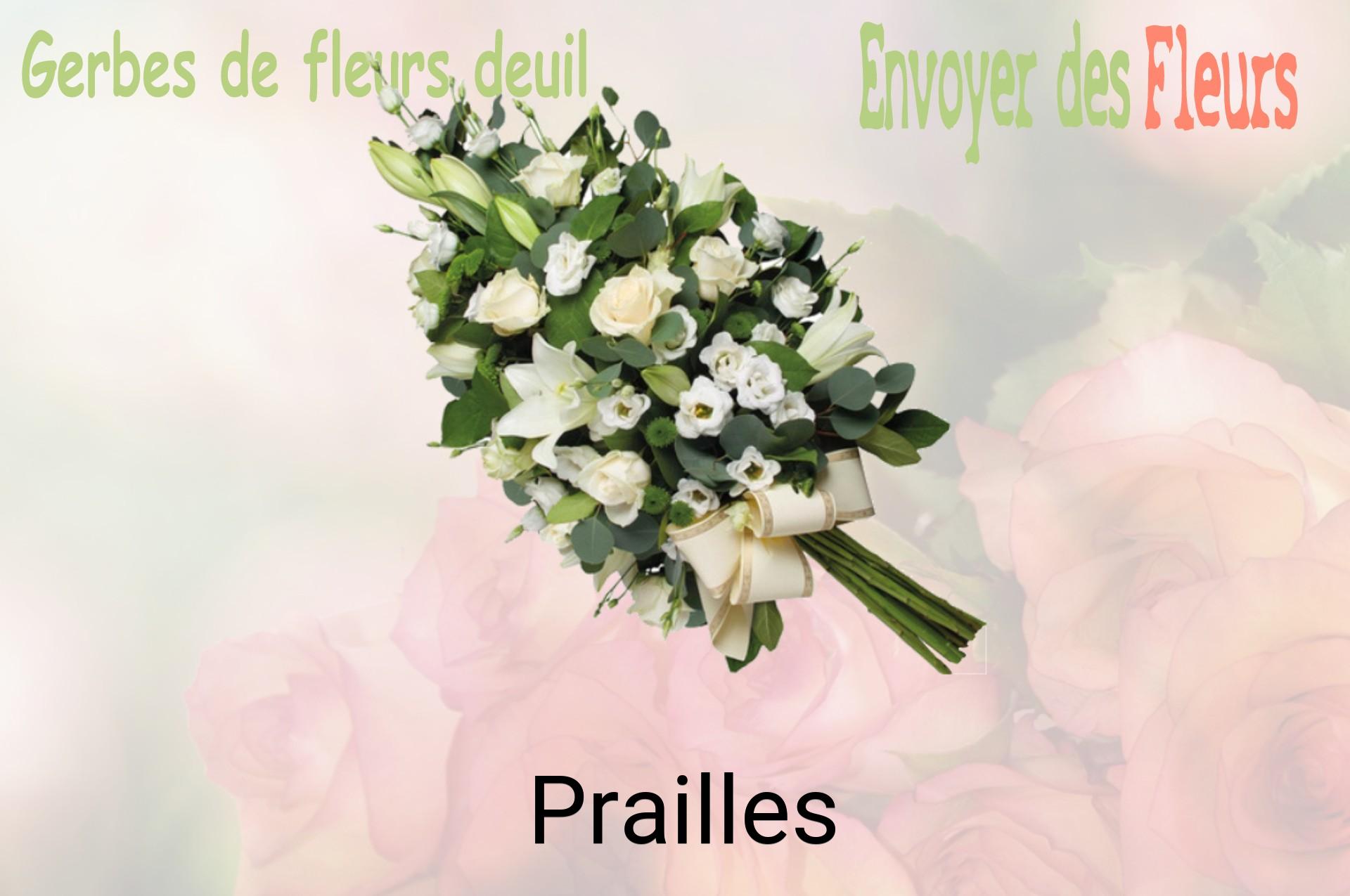 Gerbe de fleurs de deuil livrée à Prailles